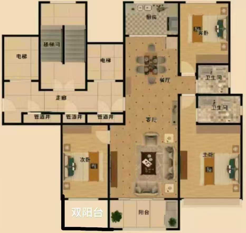 锦华茗邸电梯好楼层146.8平三室两卫63.8万 锦华茗邸电梯好楼层146.8平三室两卫63.8万