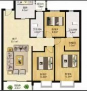 恒大翡翠华庭130平商品房三室两卫39.8万