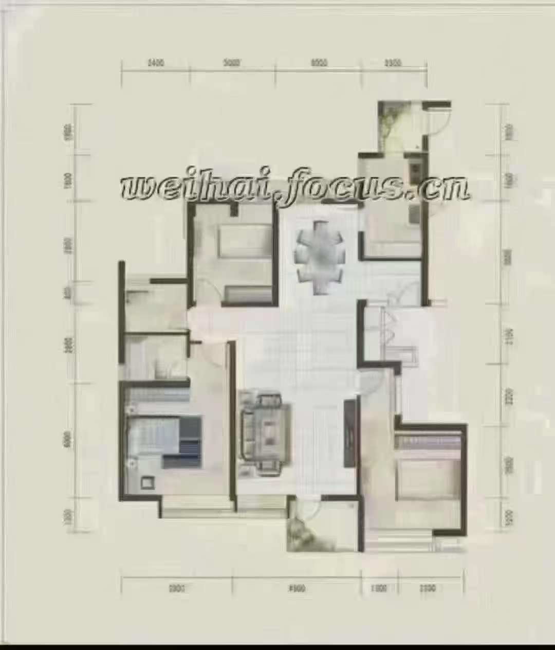 上海豪庭現(xiàn)房好樓層142.28平三室兩衛(wèi)59.8萬