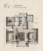 观云山居125平三室两厅两卫一楼带院车位60W